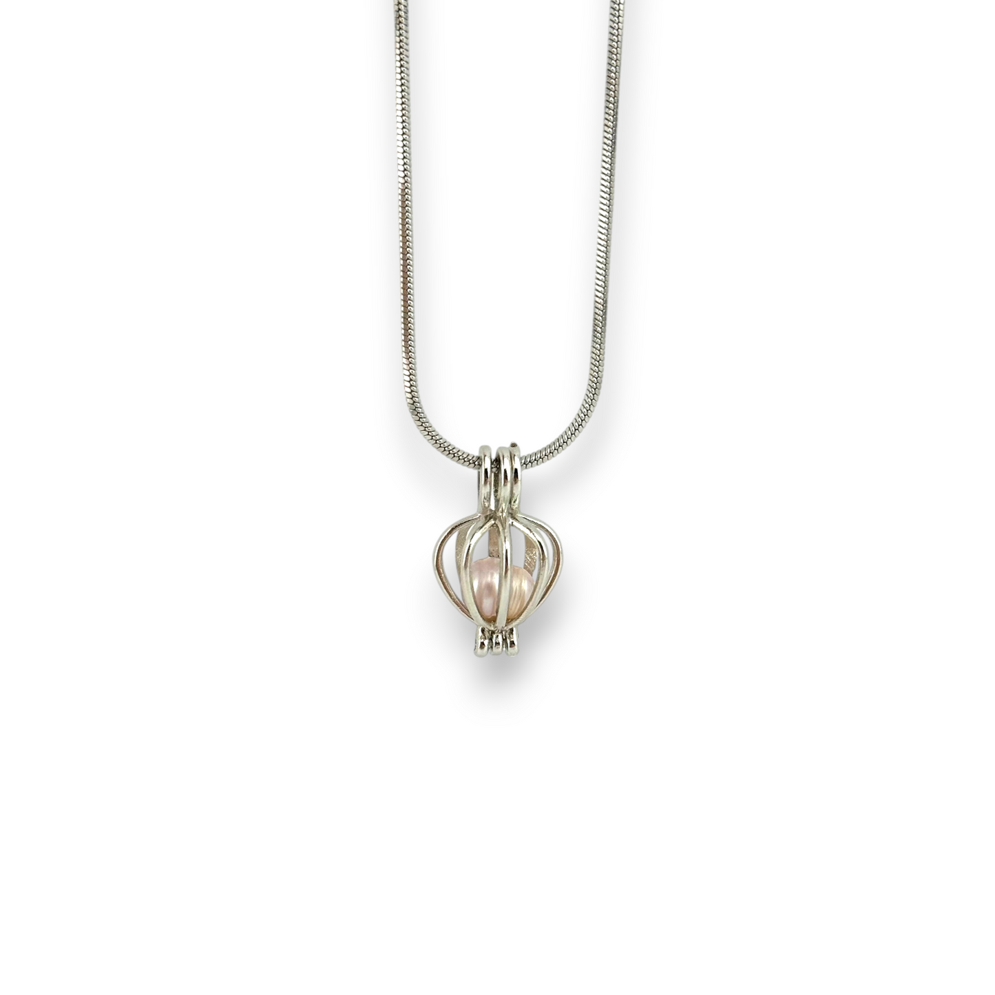 Silver-tone Cage Necklace
