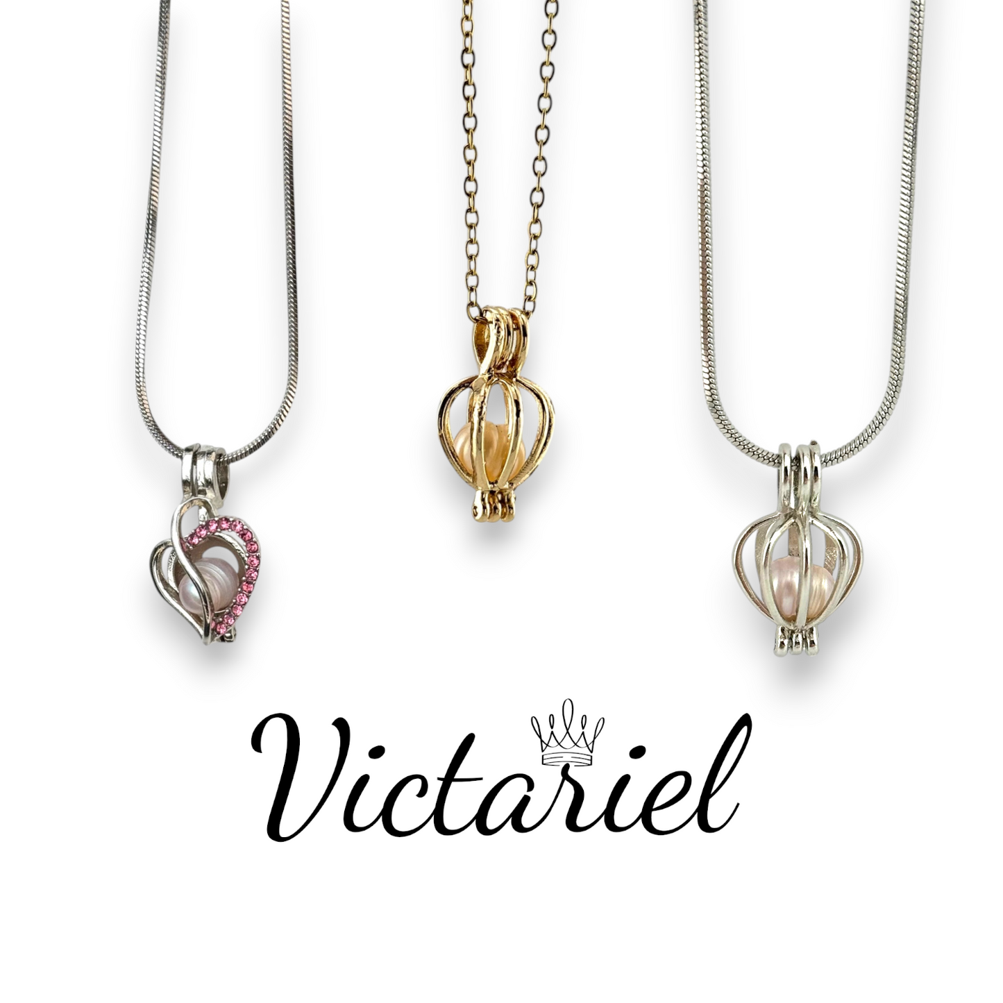 Silver-tone Cage Necklace