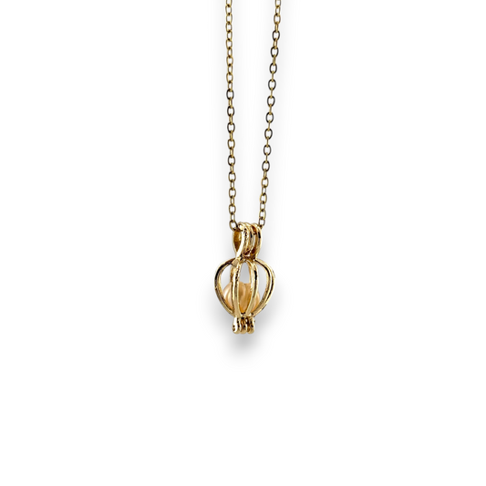 Gold-tone Cage Necklace