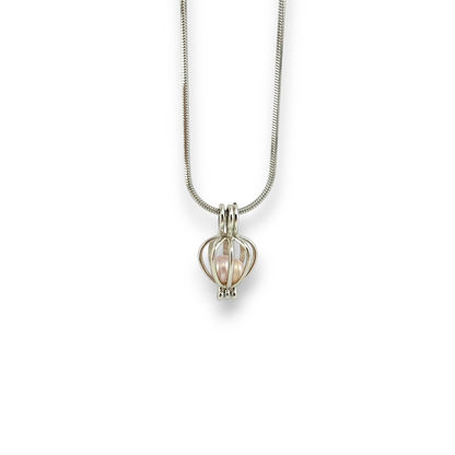 Silver-tone Cage Necklace